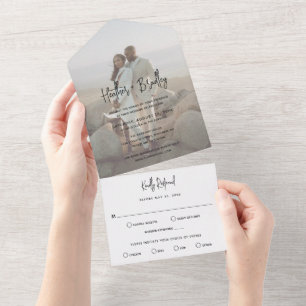 Casamento Moderno de Foto Branca e Preta Minimalis