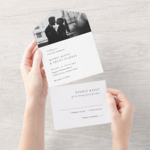 Casamento Moderno de Foto Branca e Preta Minimalis