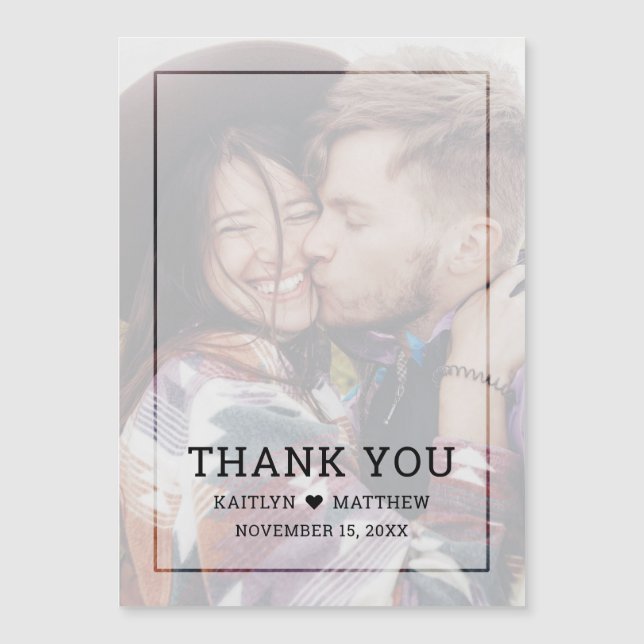 Casamento Moderno De Fotografias Negras, Obrigado (Frente)