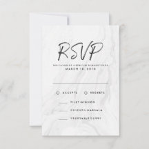 Casamento Moderno de Mármore Branco | Menu de Resp