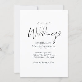 Casamento Moderno de Script de Elegância Simples