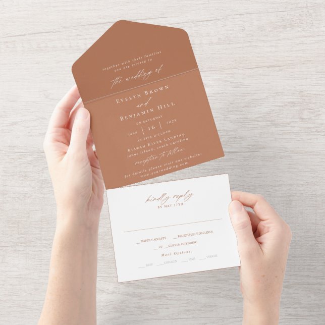 Casamento Moderno de Terracotta Calliografia Minim (Aba destacável)