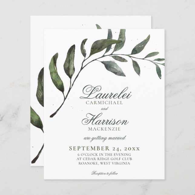 Casamento moderno do Eucalyptus Branch (Frente/Verso)