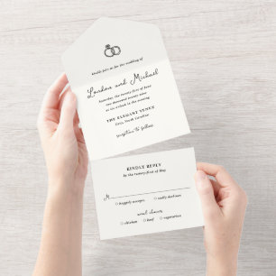 Casamento Moderno dos Anéis Desenhados à Mão