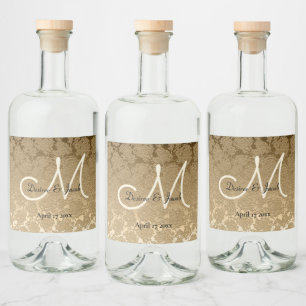 Casamento Moderno Elegante do Monograma Dourado