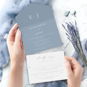 Casamento Moderno em Azul Empoeirado