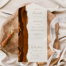 Casamento Moderno em Laranja Queimado Ágata Marfim