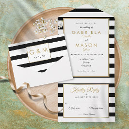 Casamento Moderno em Listras Pretas e Brancas com