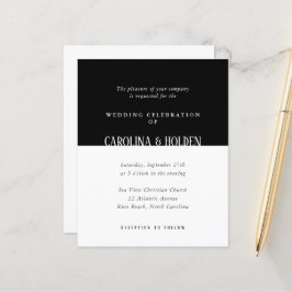 Casamento Moderno em Preto e Branco com Bloco de C
