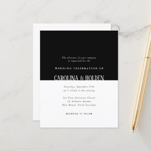 Casamento Moderno em Preto e Branco com Bloco de C