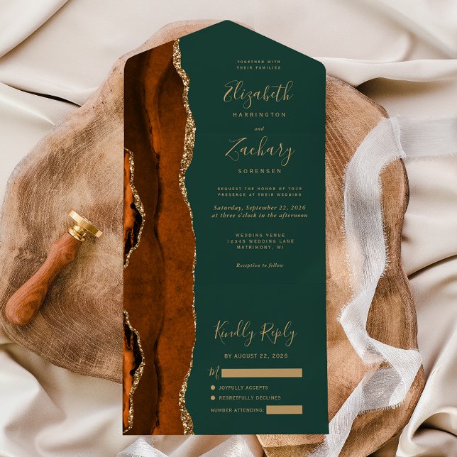 Casamento Moderno em Verde Caçador com Ágata Doura (Criador carregado)