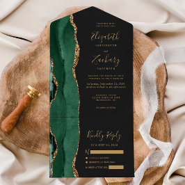 Casamento Moderno Esmeralda Verde Dourado Ágata Es