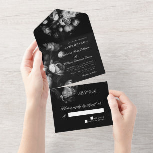 Casamento Moderno Mal-humorado Holandês Flor Preto