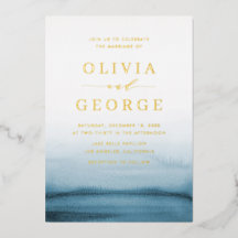 Casamento Moderno Marinho de Forma Azul