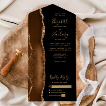 Casamento Moderno Marrom Mocha Ágata Dourado Preto