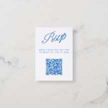 Casamento Moderno Minimalista Código QR Azul