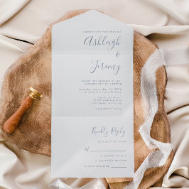 Casamento Moderno Minimalista com Letra Azul Empoe