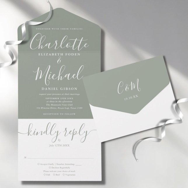 Casamento Moderno Minimalista em Verde Sage (Criador carregado)