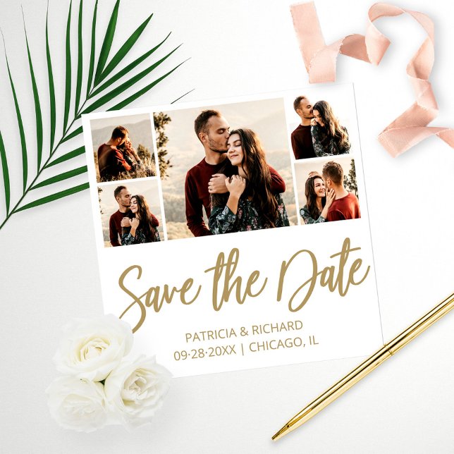 Casamento Moderno Orçamento Economizar Data Foto C (Criador carregado)