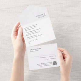 Casamento Moderno Preto e Branco Código QR Limpo