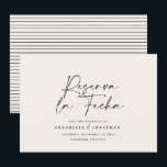 Casamento moderno Reserve a Data creme preto Salva<br><div class="desc">Cartão de Reserva de Data de casamento moderno e sofisticado com tipografia em negrito. Com tipografia moderna e elegante e design de apoio listrado. As cores podem ser personalizadas.</div>