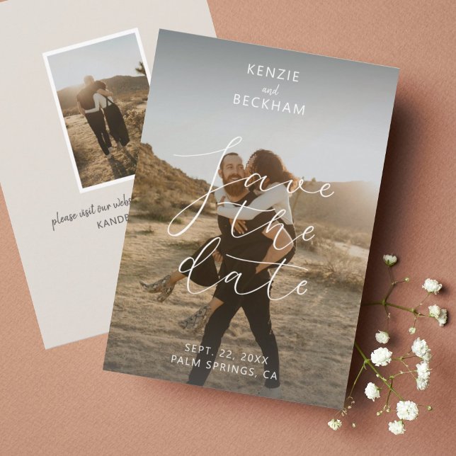 Casamento Moderno Salva a Data Fotos Caligrafia (Criador carregado)