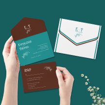 Casamento Moderno Simples com Teal e Chocolate