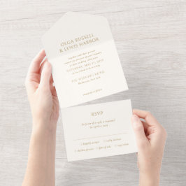 Casamento Moderno Simples Marfim e Dourado