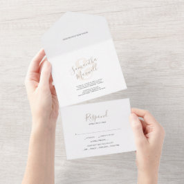 Casamento Moderno Simples Tudo Em Um Convite