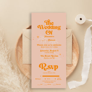 Casamento Moderno Tropical Vibrante Laranja