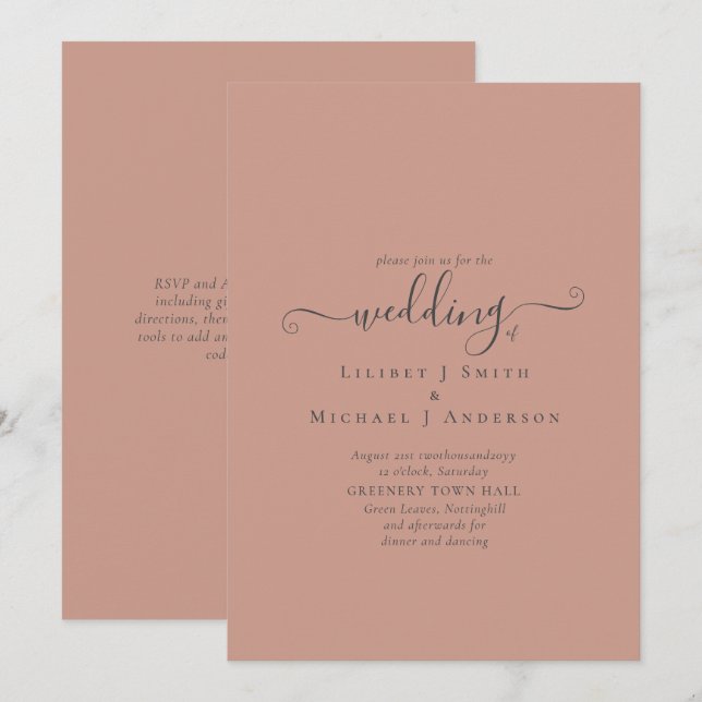 Casamento Monocromático de Terracotta (Frente/Verso)