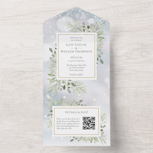 Casamento Monograma Código QR de Vegetação de Inve (Interno)