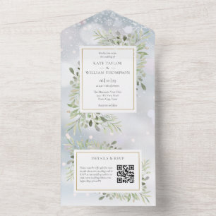 Casamento Monograma Código QR de Vegetação de Inve