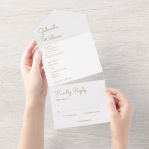 Casamento Monograma de Letra Dourada Minimalista M