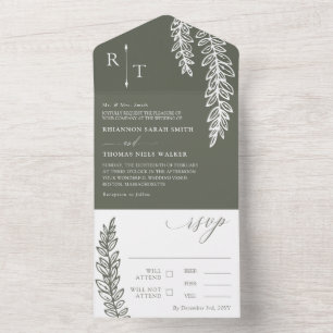 Casamento Monograma De Verde Branco Oleícola