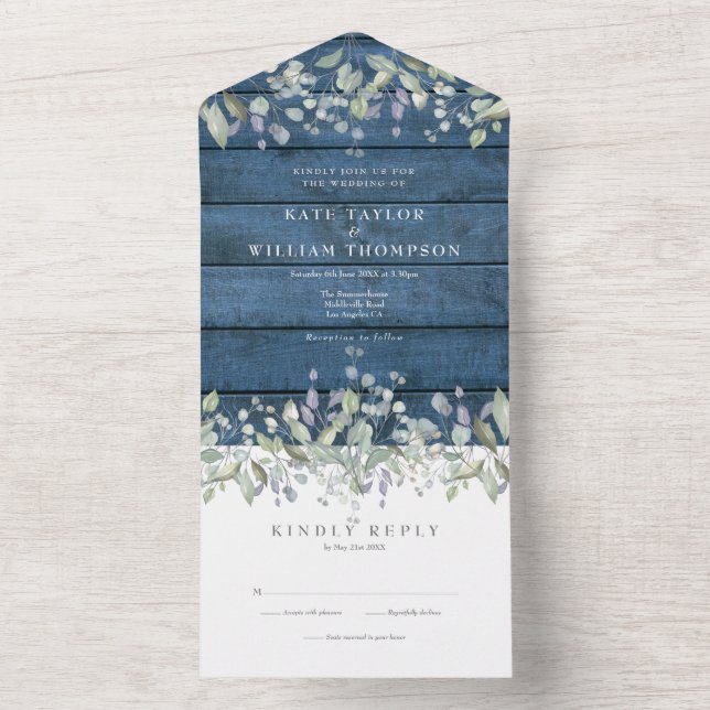 Casamento Monograma em Azul Rústico com Salvia de  (Interno)