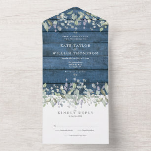 Casamento Monograma em Azul Rústico com Salvia de 