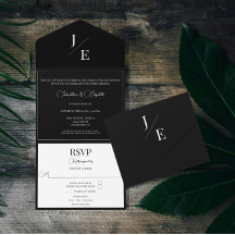 Casamento Monograma Minimalista | Preto