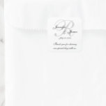 Casamento Monograma Obrigado Etiquetas<br><div class="desc">Cinza, obrigado elegante de casamento preto e branco que você rotula com obrigado sua mensagem. Estas obrigados de casamento que vocês viciam são a maneira perfeita de personalizar seus favores de casamento. Modelo personalizado para "R" inicial. Adicione seus nomes de noiva e noivo e a data do casamento. Design de...</div>