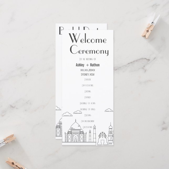 Casamento mundial de tipologia de sete maravilhas (Frente/Verso In Situ)