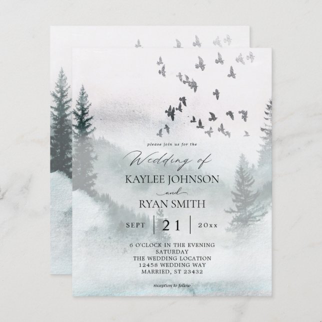 Casamento na Floresta com Orçamento Limitado e Pre (Frente/Verso)