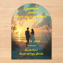 Casamento na praia ao pôr do sol