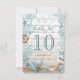 Casamento na Praia Náutica | Cartão de Número de L