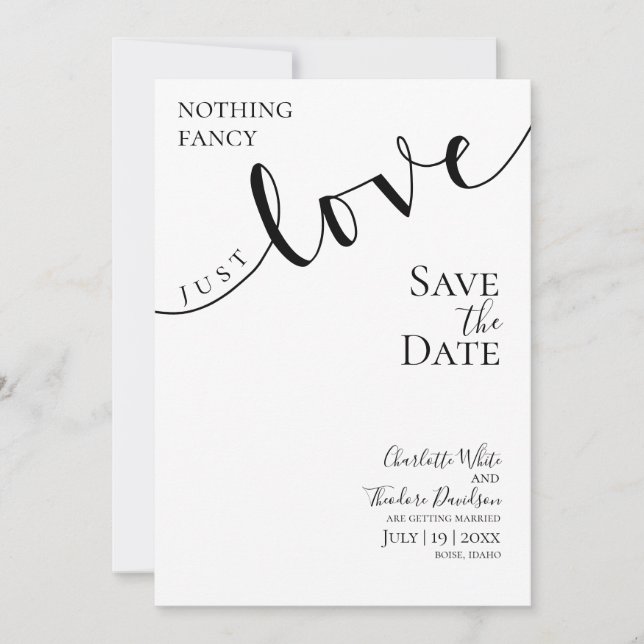 Casamento Nada Chique Apenas Amor, Salve a data (Frente)