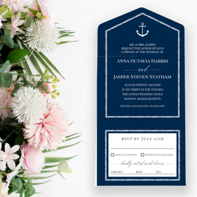 Casamento Náutico de Âncora Branca marinho (Criador carregado)