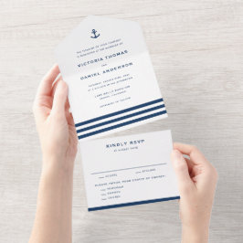 Casamento Náutico de Âncora marinho Azul