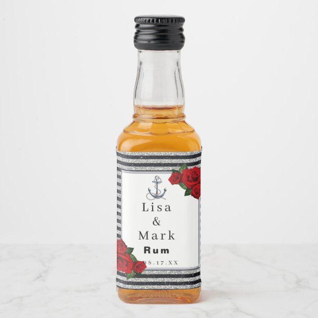 Casamento Náutico de Stripes Negras de Anchor (Frente)