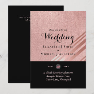 Casamento Negro Dourado Rosa moderno