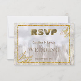 Casamento no Campo com Glitter em Dourado RSVP