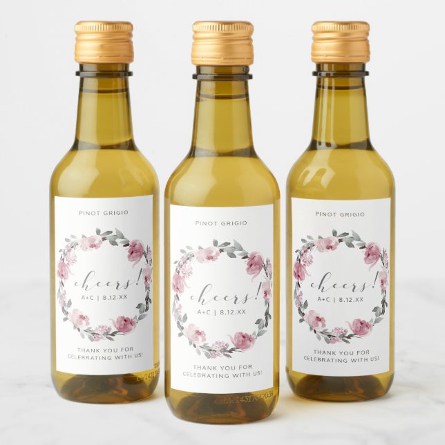 Casamento no Chuve de Noiva Rosa Empoeirado (Garrafas)